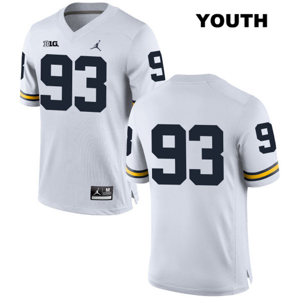 Youth NCAA Michigan Wolverines Lawrence Marshall #93 No Name White Jordan Brand Authentic Stitched Football College Jersey JU25M04DD
